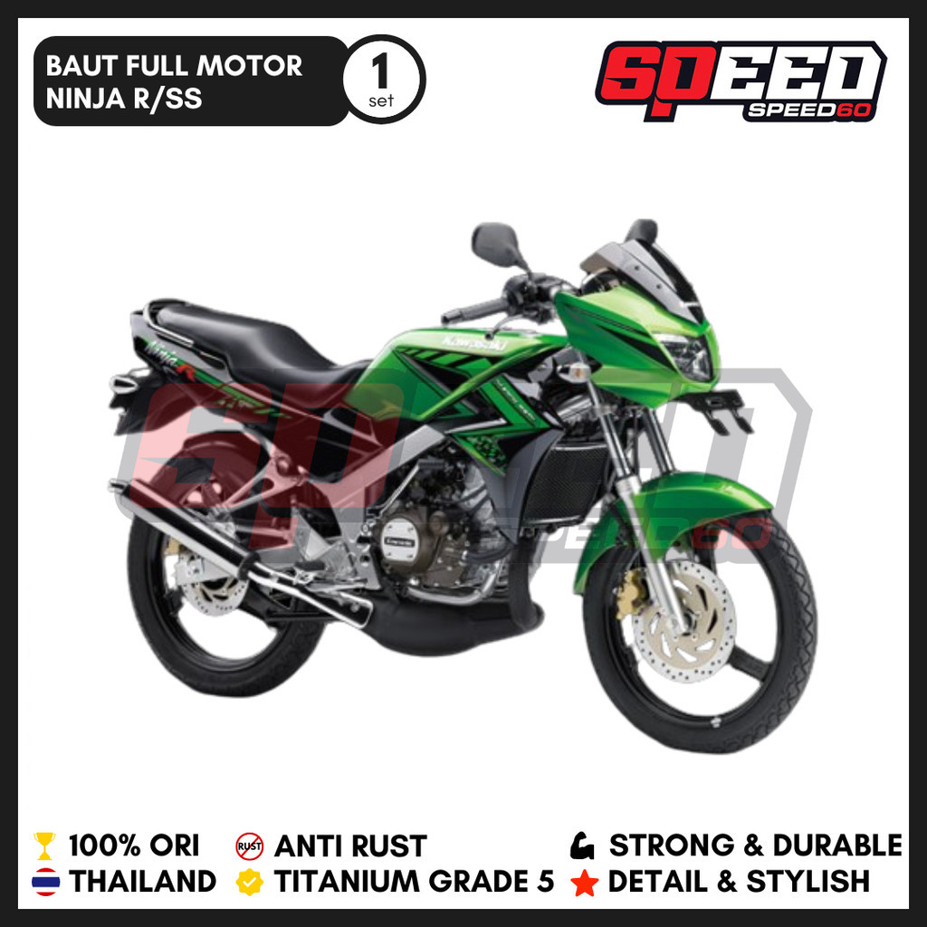 Jual Baut Titanium Full Motor Ninja R SS Grade 5 King Nut | Shopee ...