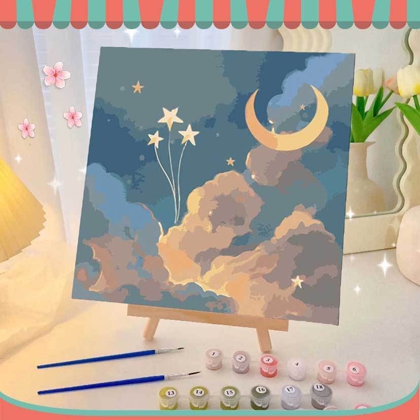 Jual Smilepea Paint By Number 20x20cm DIY Paint Kit with Frame Digital ...