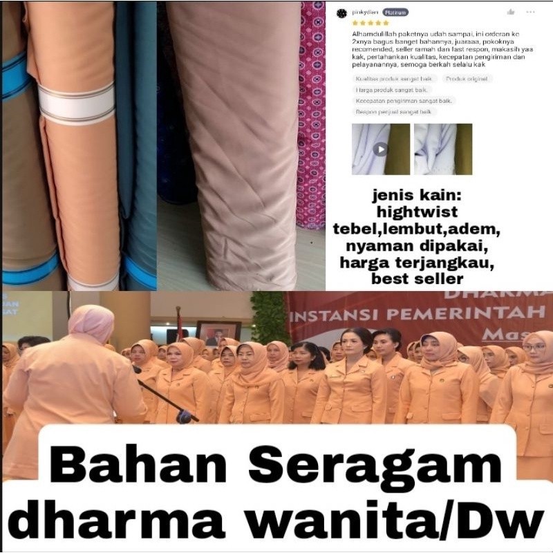 Jual BAHAN KAIN SERGAM DARMA WANITA,DHARMA WANITA/SERAGAM DW (HIGHTWIST ...