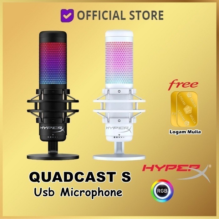 Jual Promo Hyperx Quadcast S Rgb Usb Condenser Microphone Quadcast S Quad Cast White Shopee