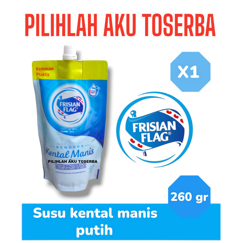 Jual Frisian Flag Susu Kental Manis PUTIH POUCH 260 gram - ( HARGA 1 ...