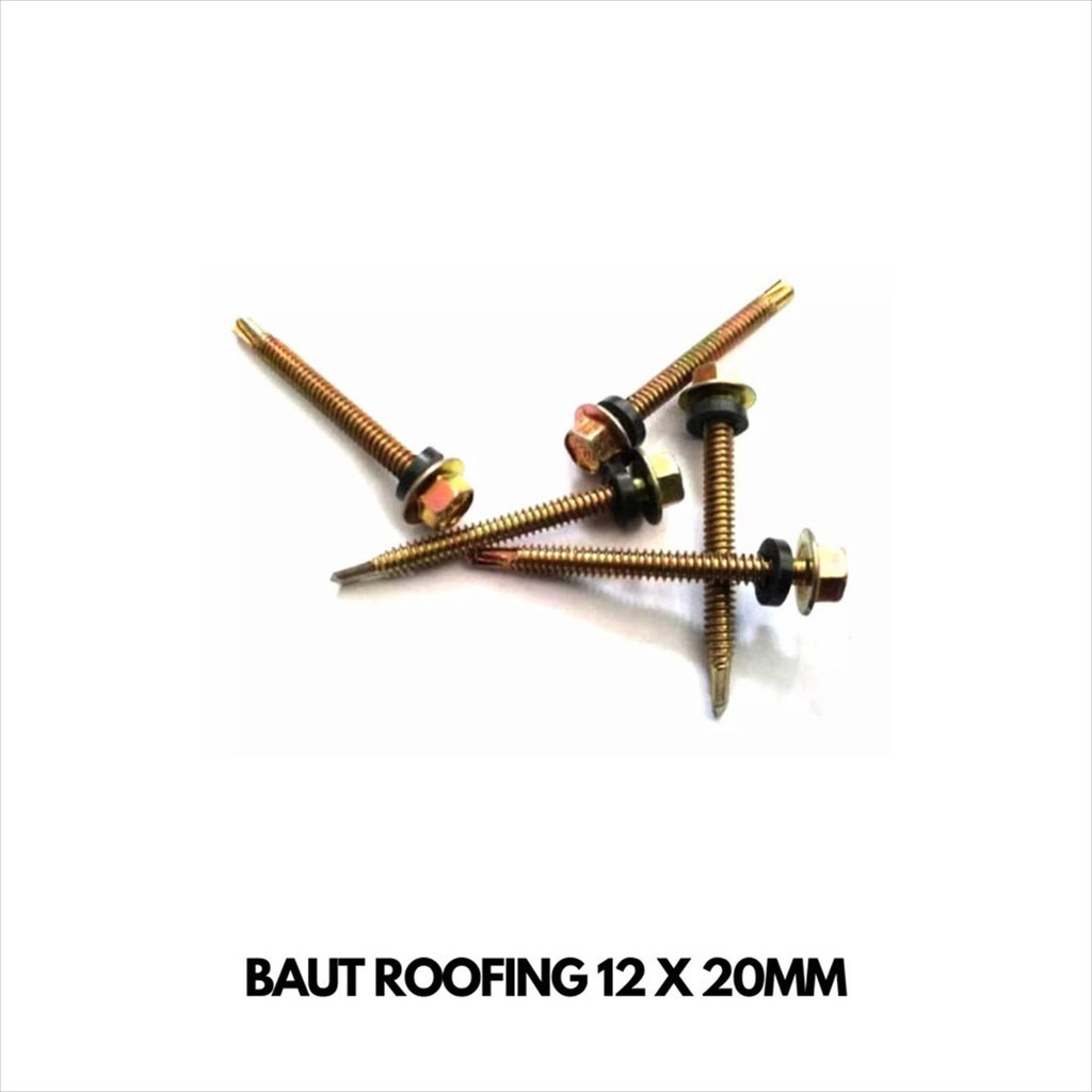 Jual 50 Pcs Baut Roofing Baja Ringan 12 x 20 Sekrup Skrup Rufing 12x20 ...