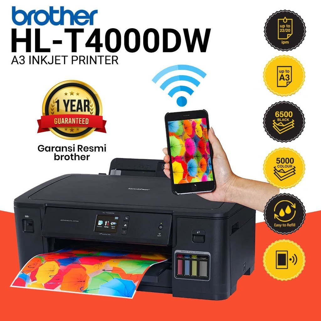 Jual Printer BROTHER HL-T4000DW A3 Wireless Printer With Auto Duplex ...