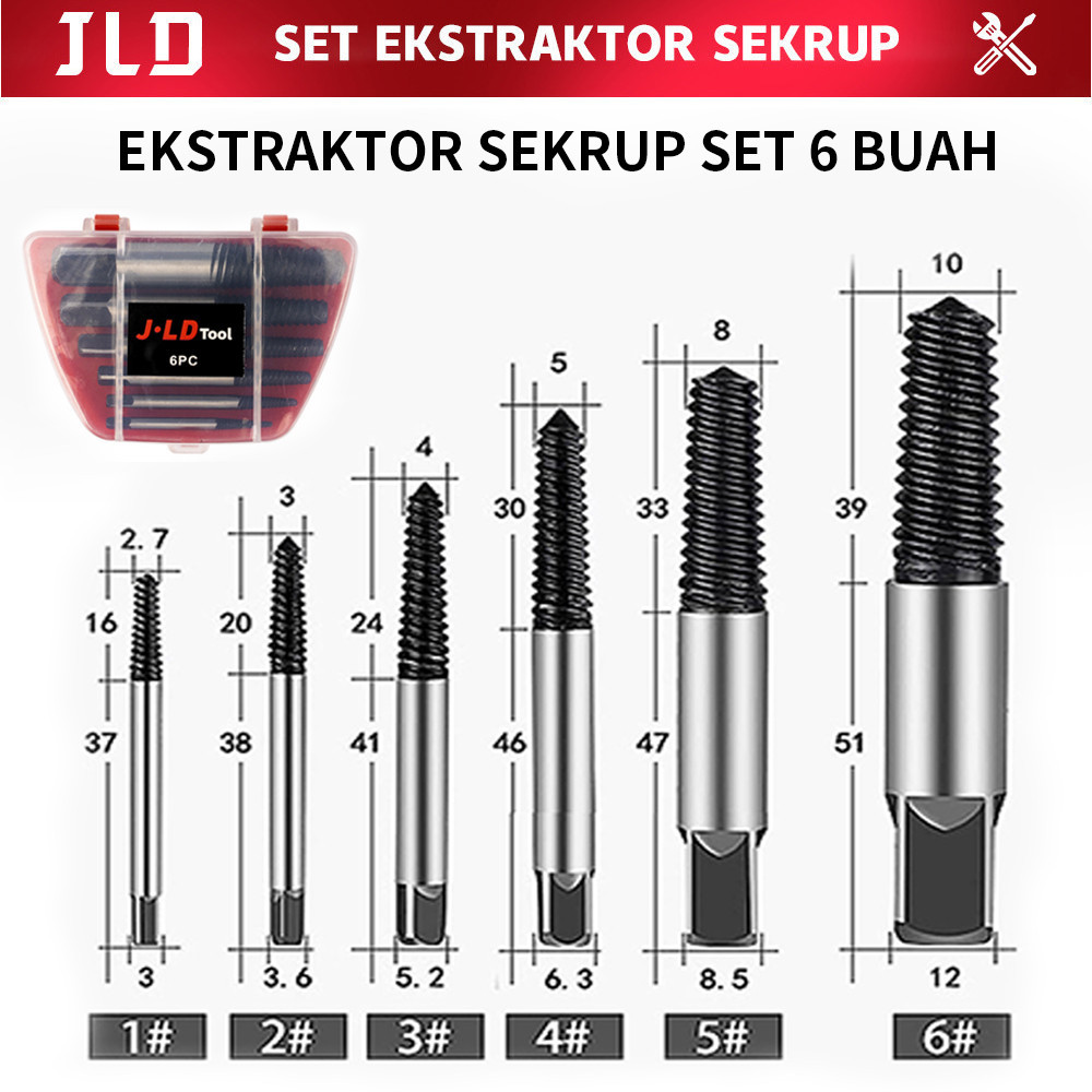 Jual Jld Screw Extractor Set Pcs Mata Obeng Alat Pembuka Baut Rusak