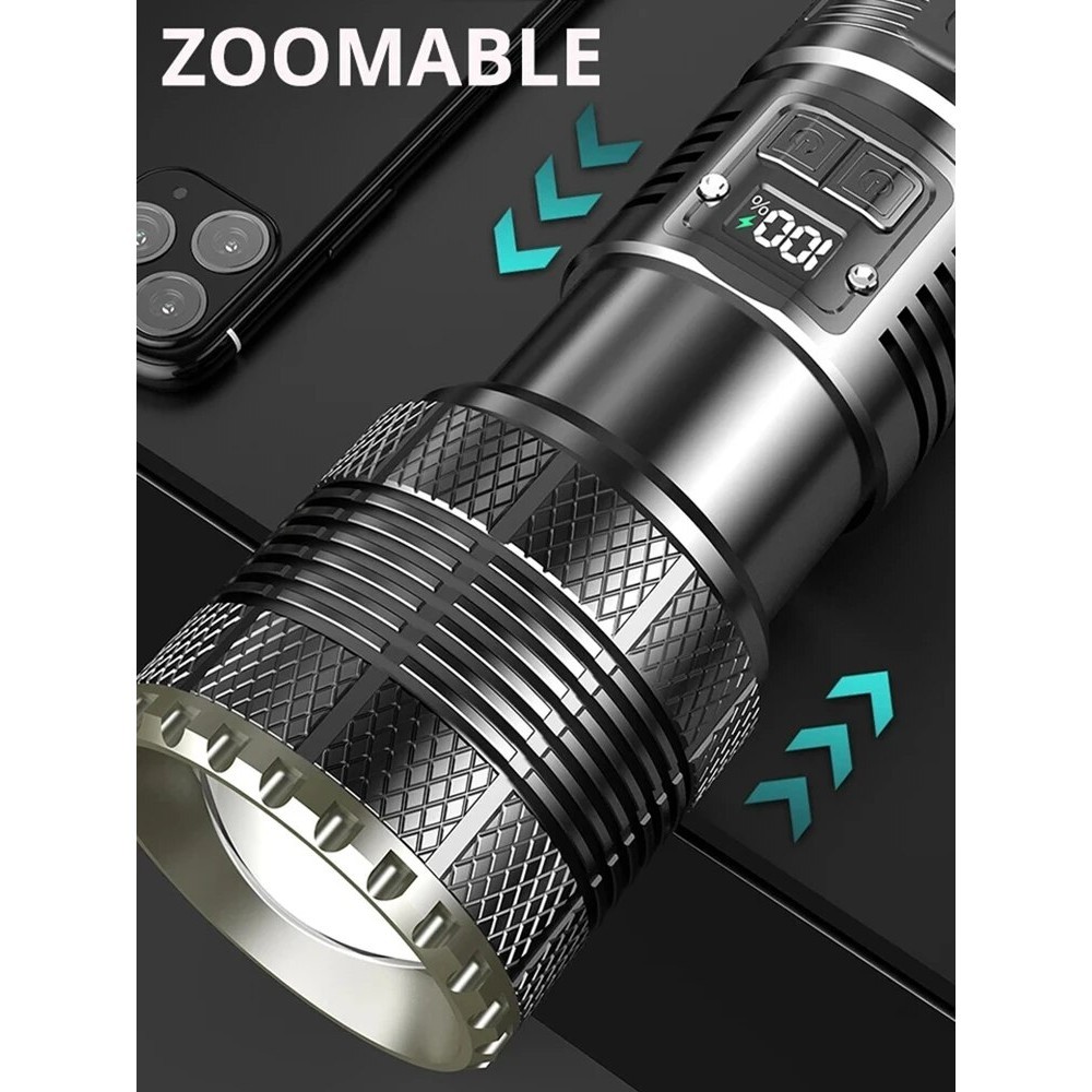 Jual Senter Laser putih LED 9500M, Senter USB C daya tinggi 3000W dapat ...
