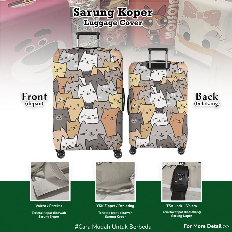 Jual Sarung Koper Kucing Lucu / Luggage Cover Cute Cat 003 - Sarung ...