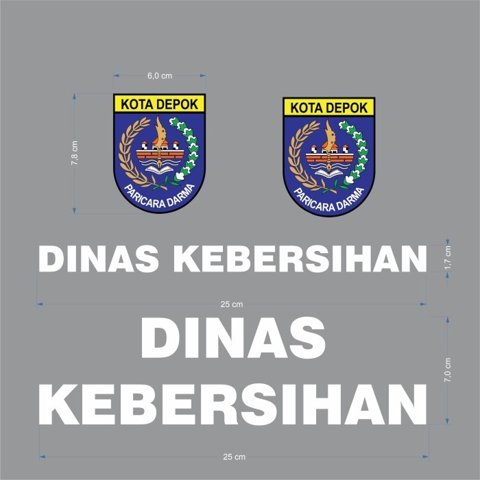 Jual STIKER DTF SABLON SETRIKA LOGO DEPOK dan DINAS KEBERSIHAN | Shopee