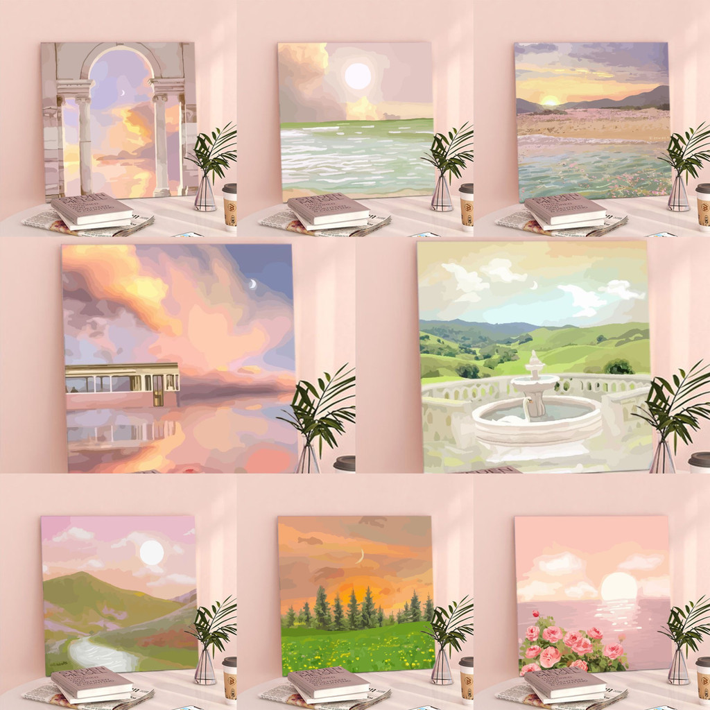 Jual Paint By Number 20x20 Nature Series DIY Painting Kit Canvas Paint ...