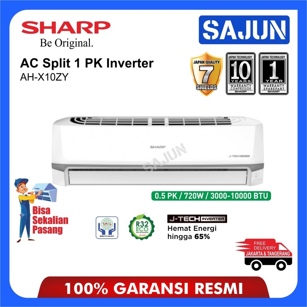 Jual Sharp AC Split Inverter 1 PK AHX10ZY JTECH Air Conditioner 1PK