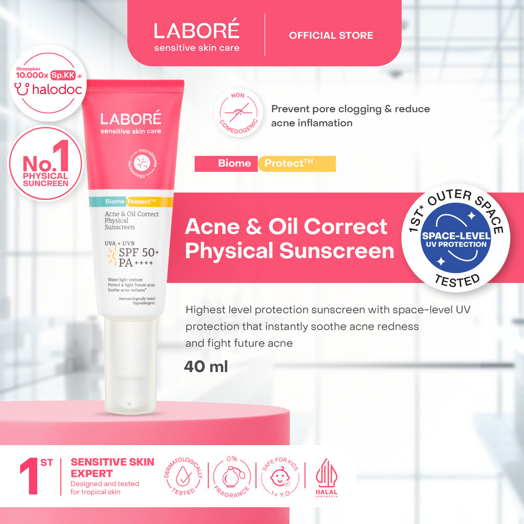 Jual Labore Sensitive Skin Care Acne & Oil Correct Physical Sunscreen ...