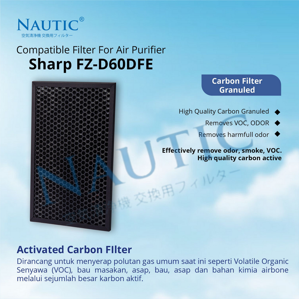 Jual Filter FZ-D60HFE untuk Air Purifier Sharp KC-D60 KC-D60Y KC-G60Y ...