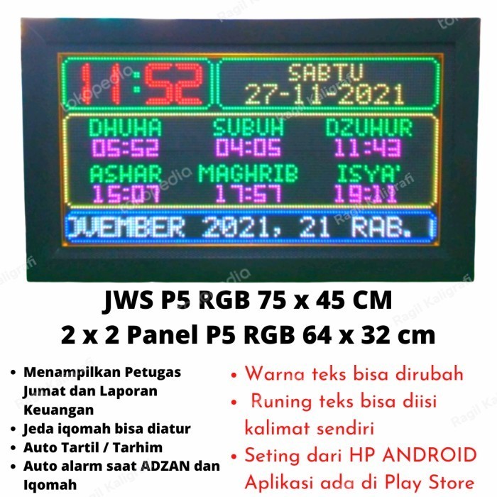 Jual Produk 100% Original JAM DIGITAL MASJID JAM JADWAL SHOLAT FULL ...
