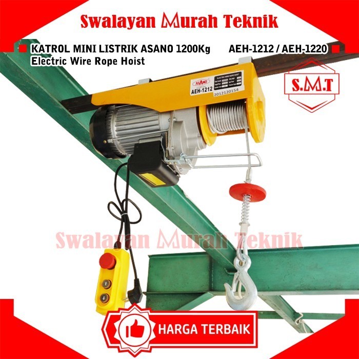 Jual Electric Hoist ASANO AEH1212/1220 KATROL MINI LISTRIK 1200KG WIRE ...