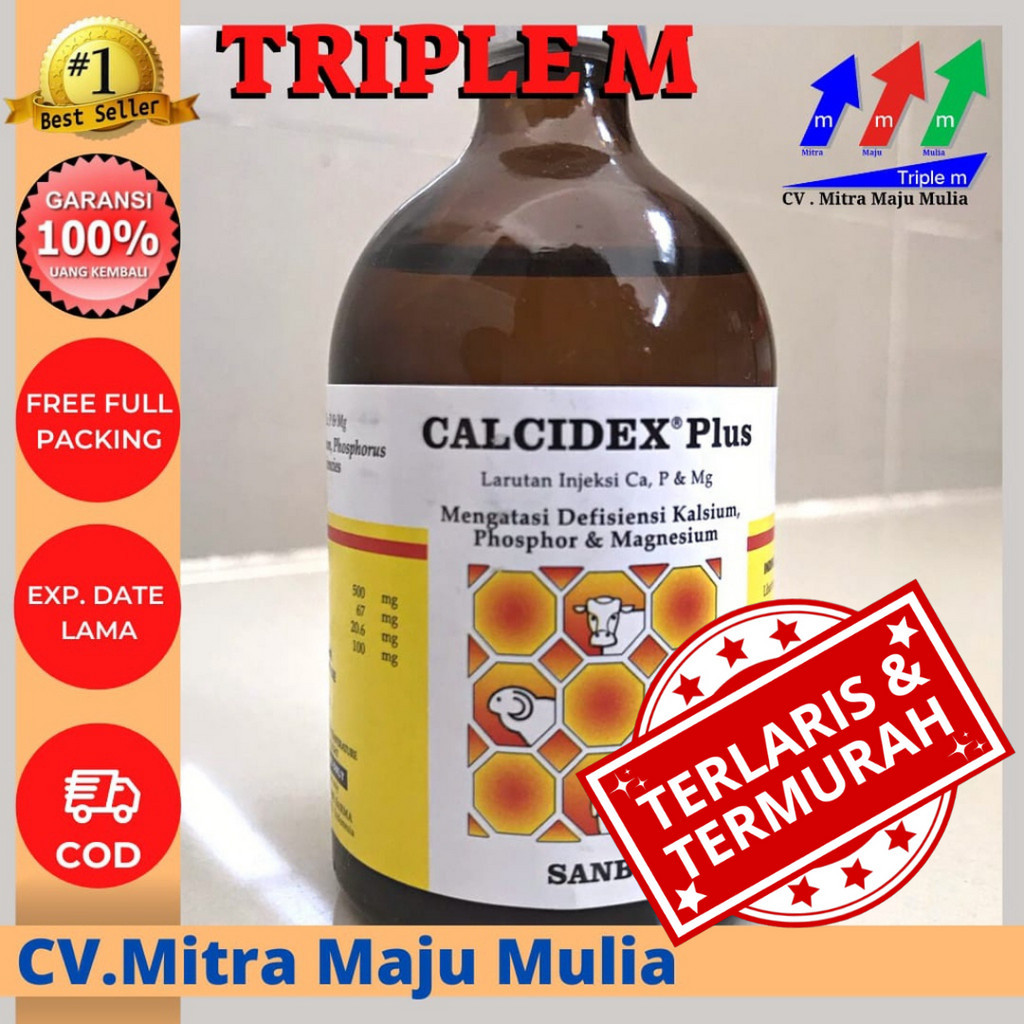 Jual CALCIDEX PLUS Injeksi 100 ml Obat Sapi Kambing Lumpuh Injeksi ...