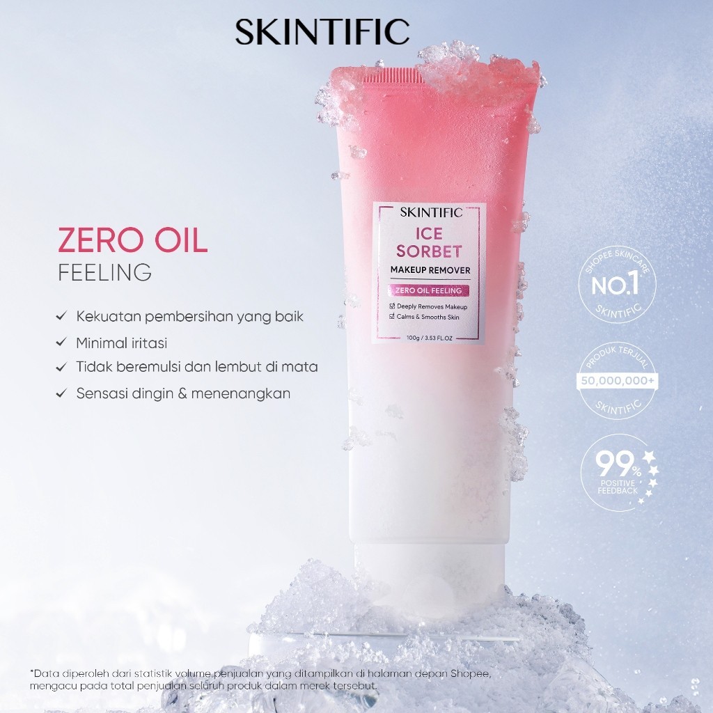 Jual SKINTIFIC Ice Sorbet Makeup Remover Zero Oil Feeling Protects the