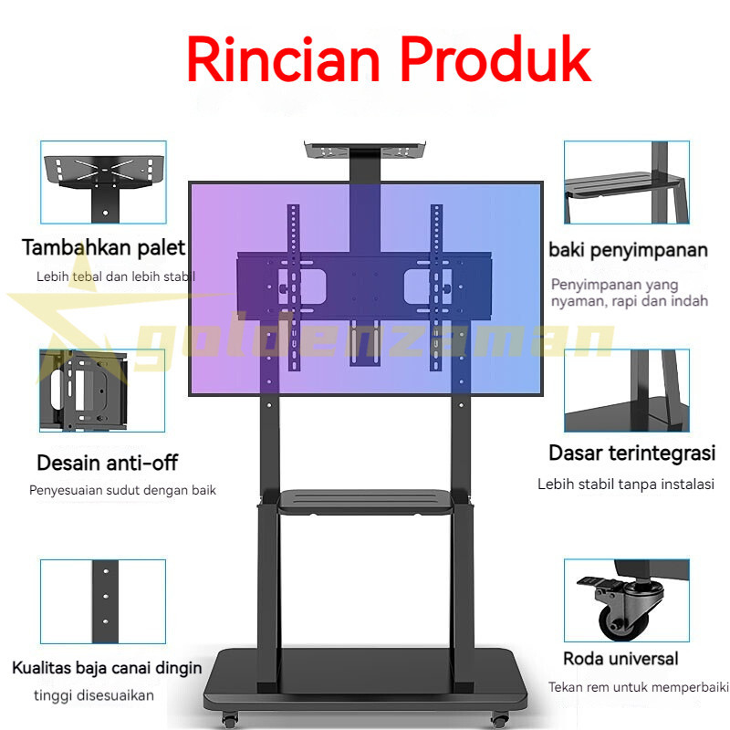 Jual 32-85 Inch Standing Bracket TV Roda Breket TV Berdiri Trolley with ...