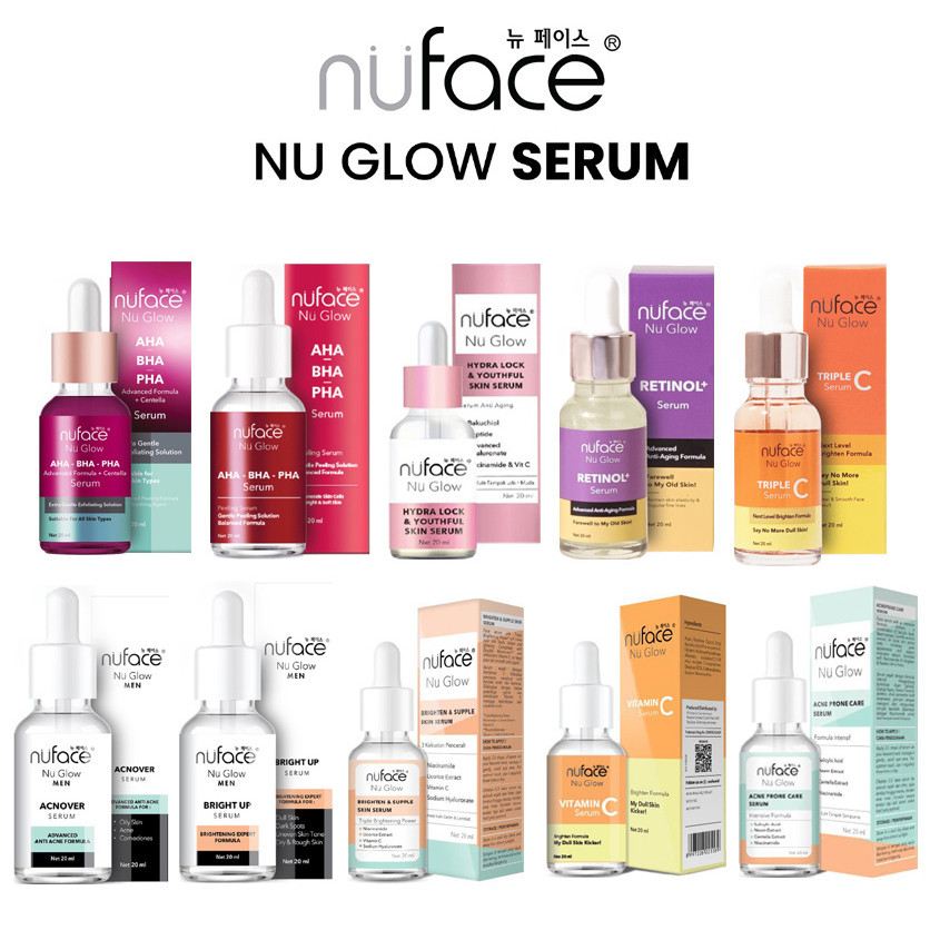 Jual Nuface Nu Glow Serum Liquid Series | Acne | Brighten | AHA BHA PHA ...