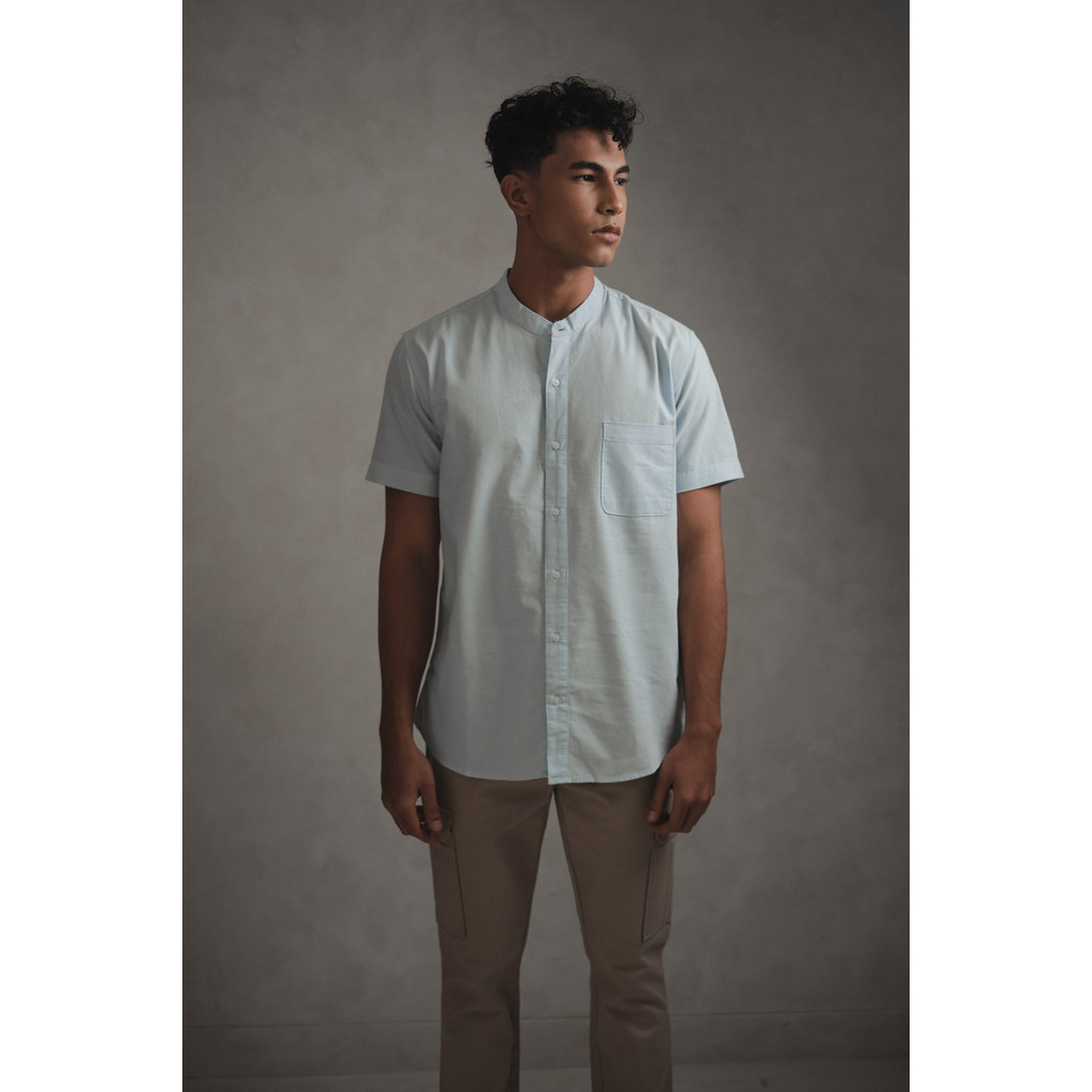 Jual Larusso Khair Collection - Kemeja Koko Rami Basic Pria - Sky Blue ...