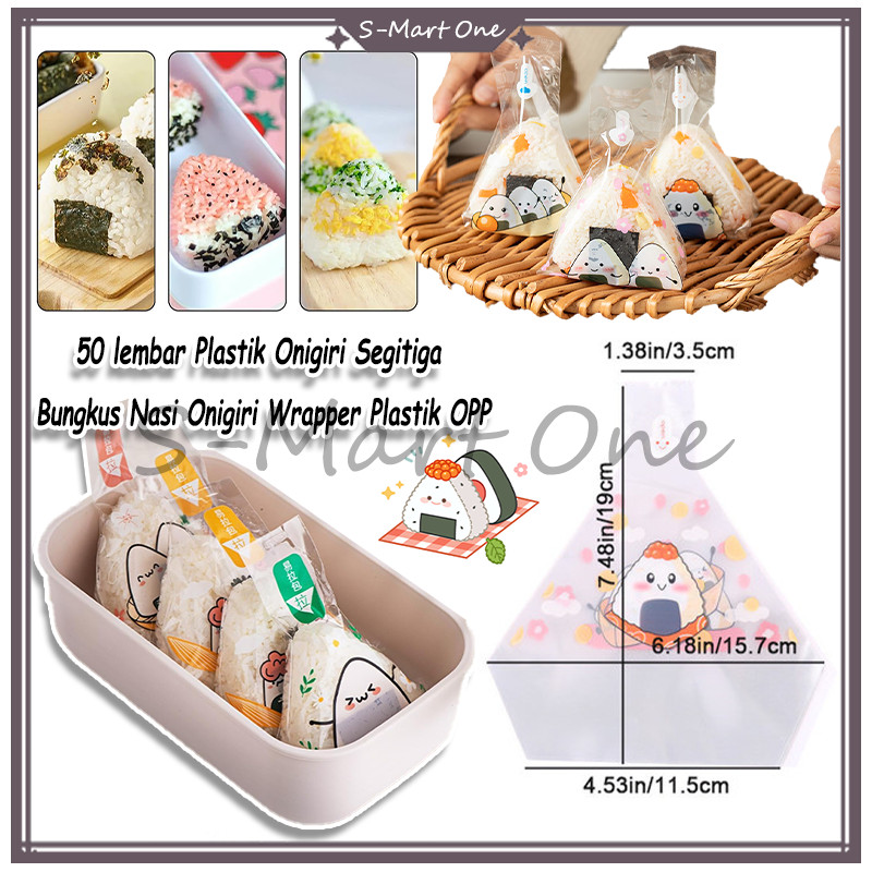 Jual SM isi 50 lembar plastik onigiri segitiga bungkus nasi wrapper ...