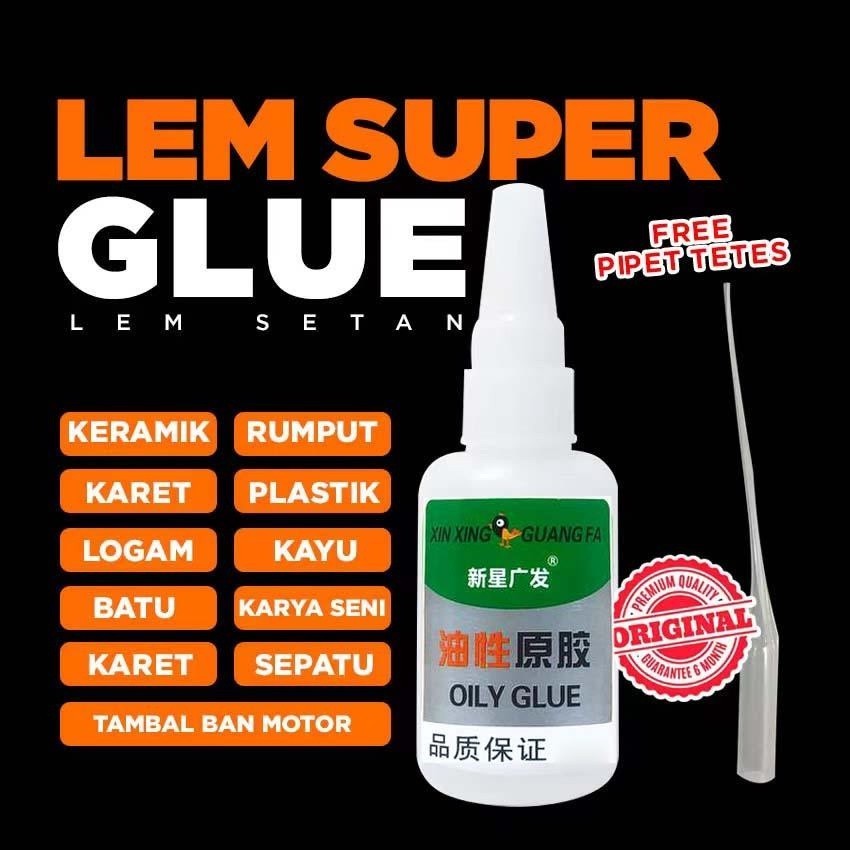 Jual Lem Setan 20gr / Lem Super Glue / Lem Super Kuat OILY GLUE 20GR ...