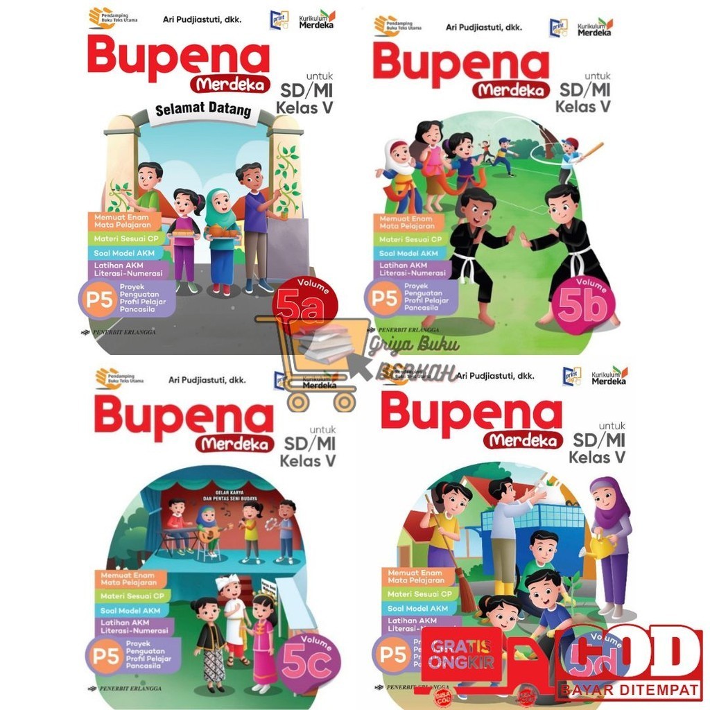 Jual Bupena SD/MI Kelas 5 Jilid 5A 5B 5C 5D Kurikulum Merdeka Penerbit ...