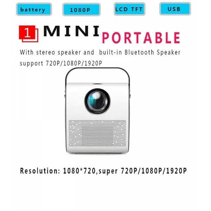 Jual Q3 Mini LED Projector Home Theater 2000 Lumens Built in Speaker ...