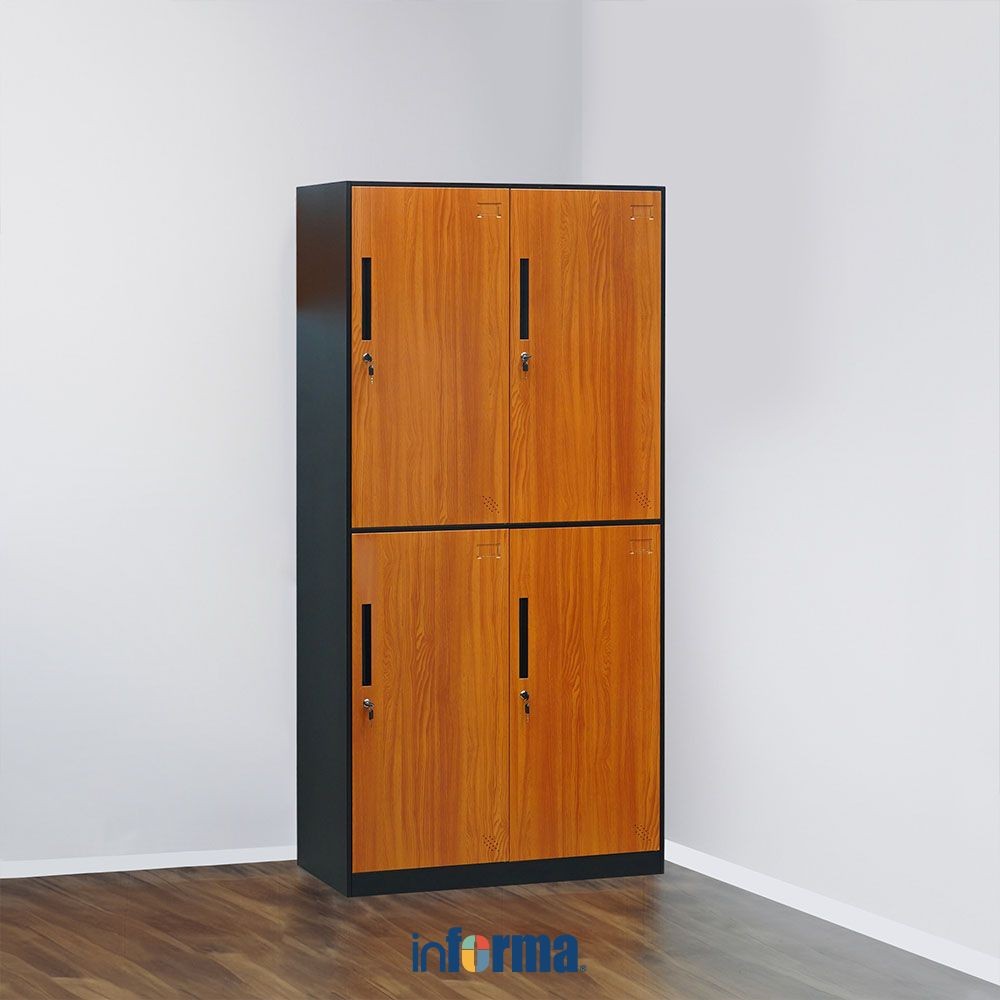 Jual Informa Berne Loker Metal 4 Pintu Motif Kayu - Cokelat/Hitam ...