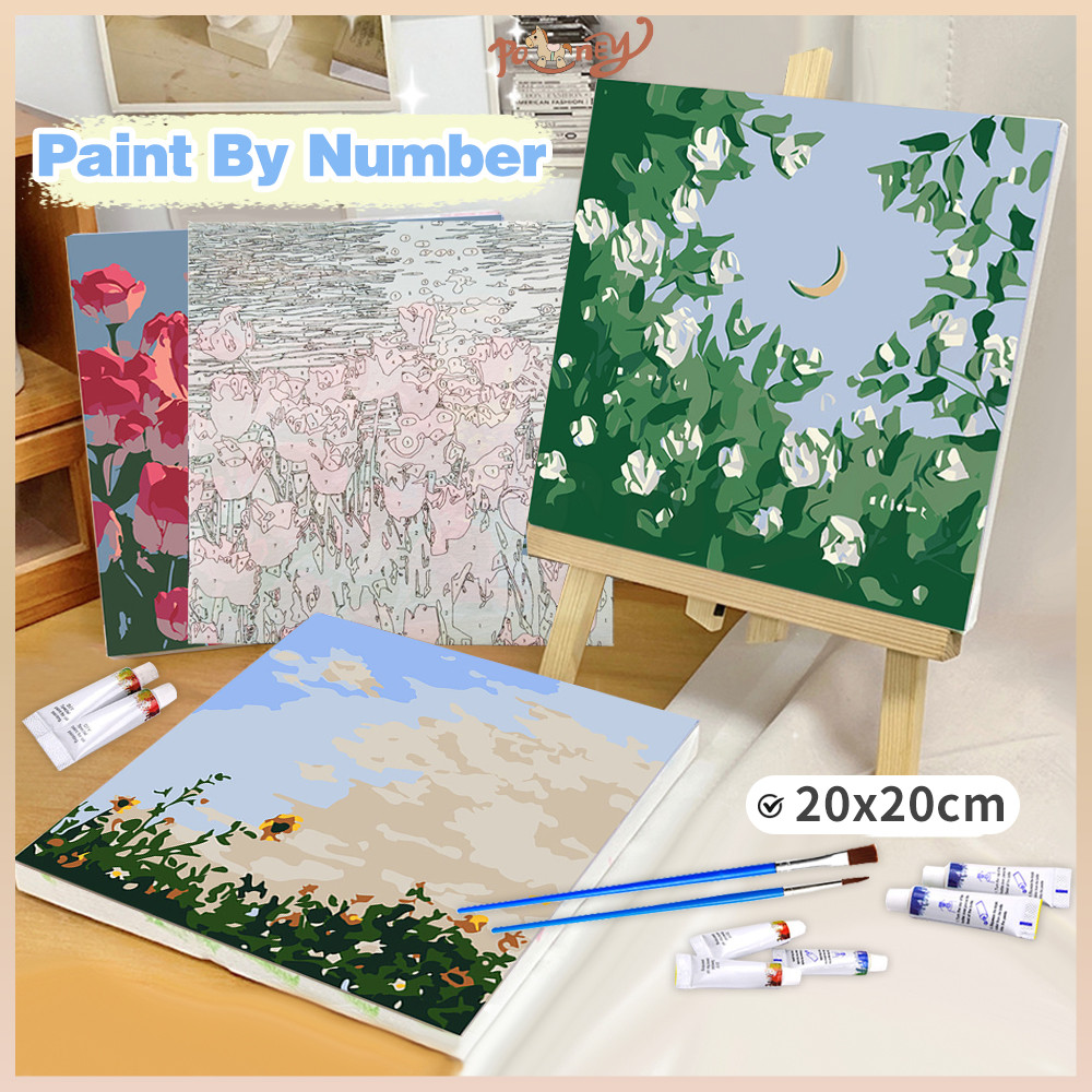 Jual Poney Paint by number kit 20x20cm Diy painting kit Kanvas painting ...