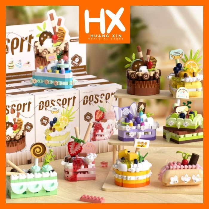 Jual HX Mini Brick Dessert Cake Kue Building Block Toys Puzzle Mainan ...