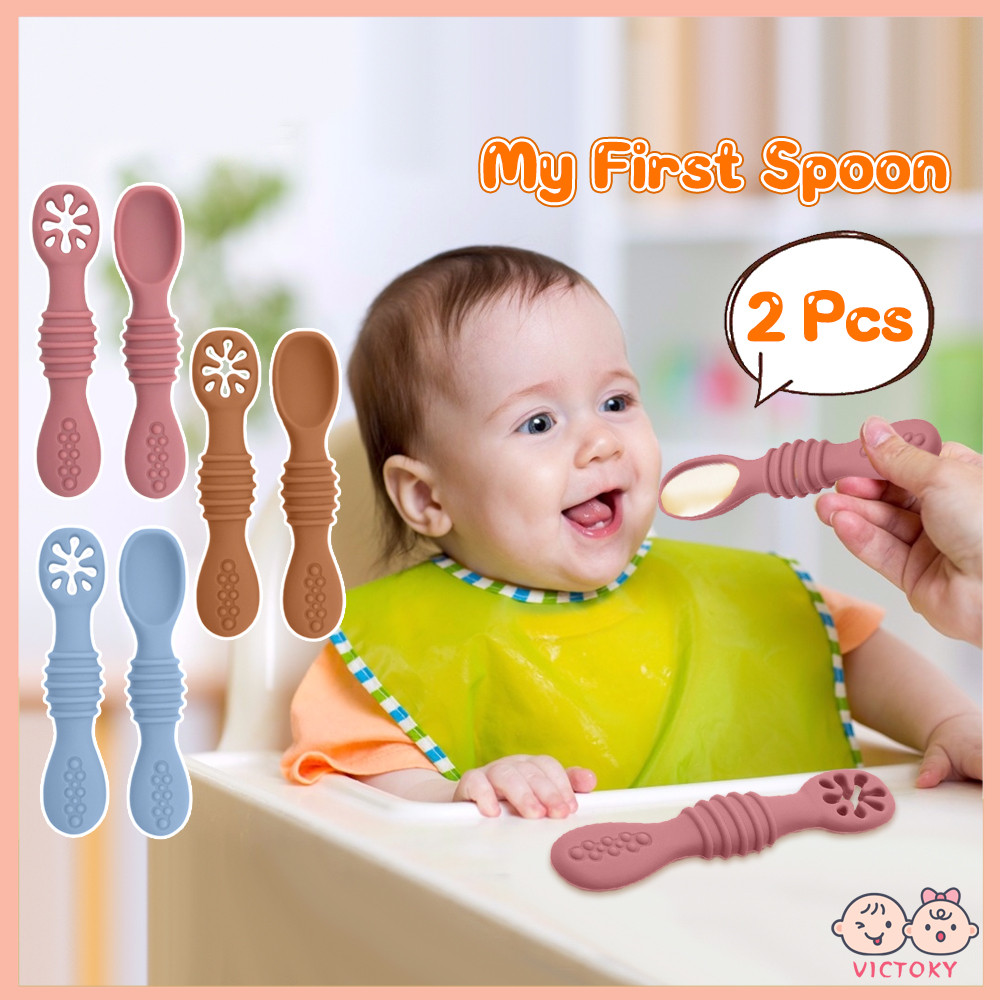 Jual VICTOKY My First Spoon / Training Spoon Baby / Premium Silicone ...