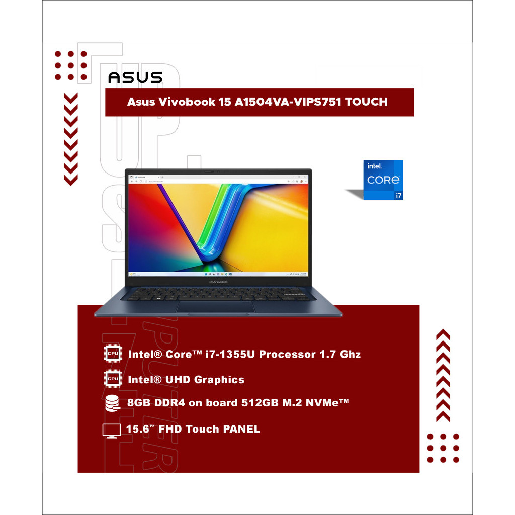 Jual Asus Vivobook 15 A1504VA-VIPS751 VIPS752/Intel Core i7-1355U/8GB ...