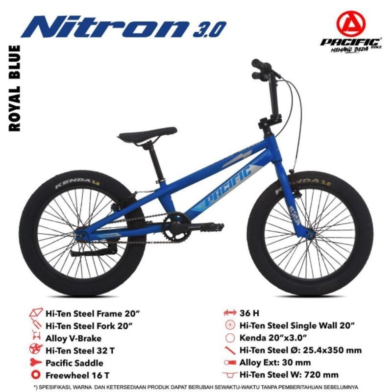 Jual SEPEDA BMX ANAK PACIFIC 20 INCH NITRON 3.0 HI-TEN STEEL MURAH ASLI ...