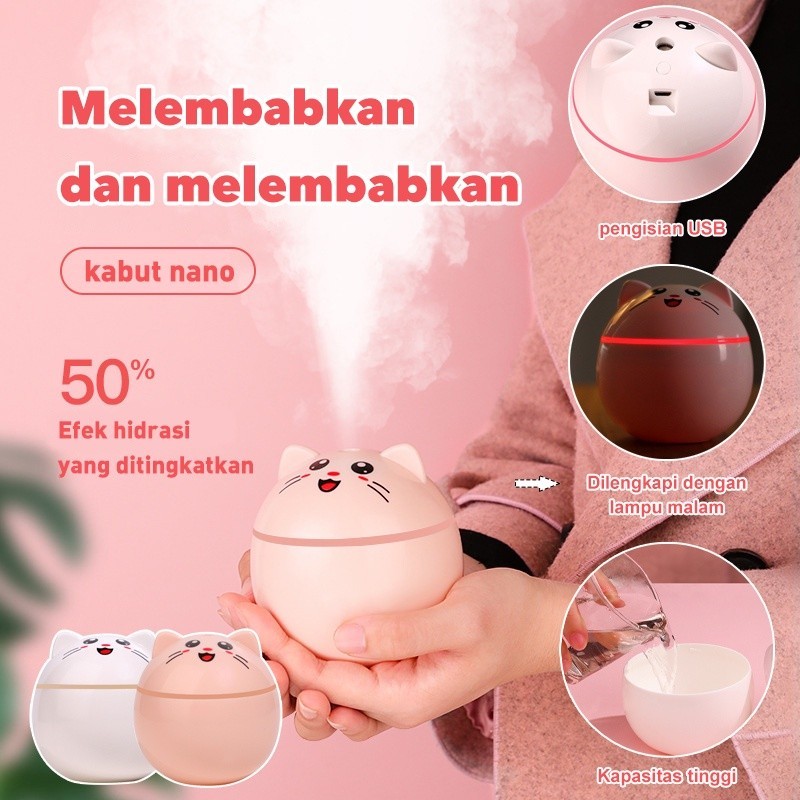 Jual Jejukiss 100% ORI cute cat Humidifier 300ML Essential Oil Diffuser ...