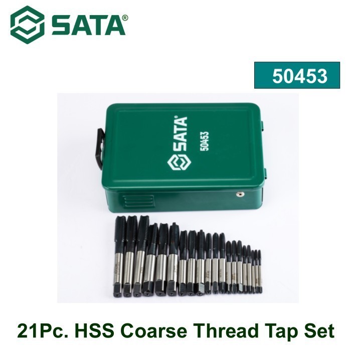 Jual SATA Mata Bor Set 21 pcs Tap Senai Ulir Kasar HSS 50453 Sata Tools ...