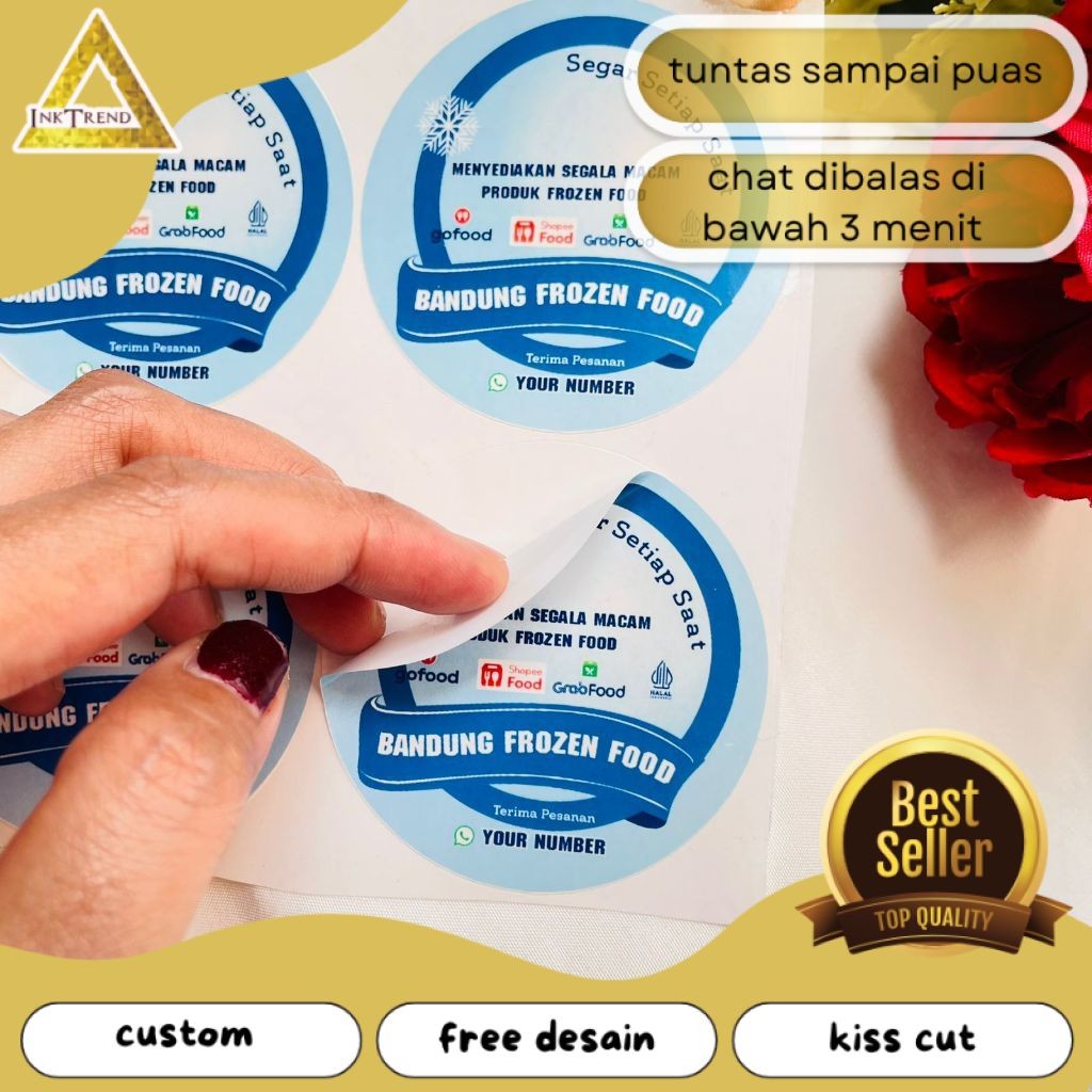 Jual INKA 9-15 Sticker Label Kemasan Vinyl Stiker Makanan Anti Air Beku ...
