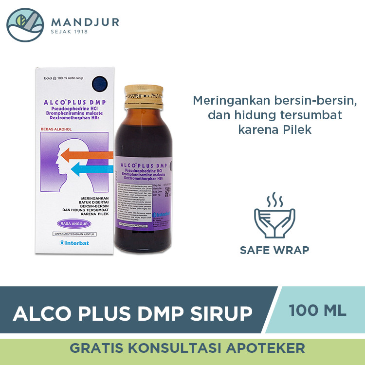 Jual Alco Plus Dmp Sirup Ml Obat Batuk Bersin Dan Hidung Tersumbat Shopee Indonesia