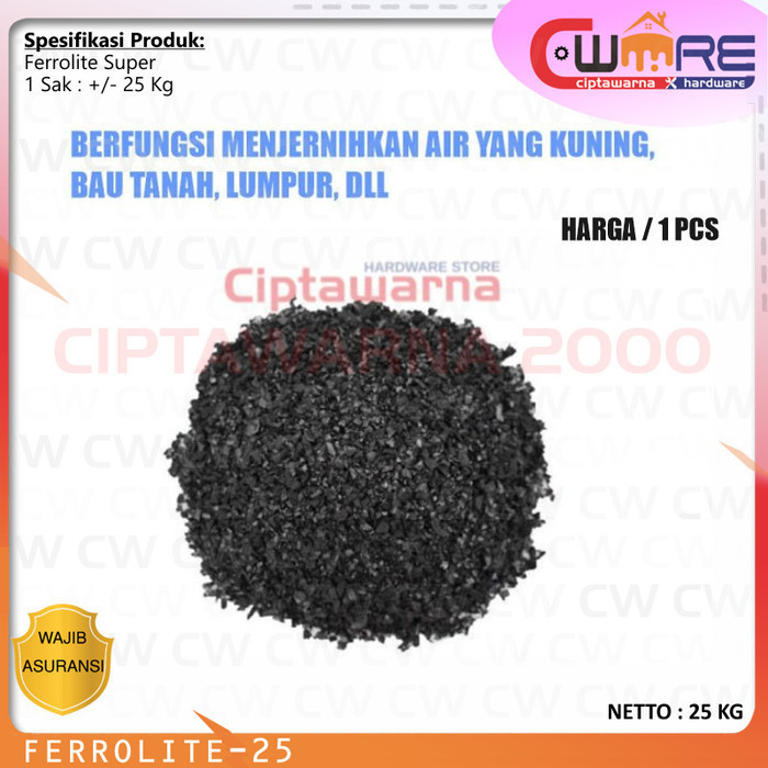 Jual Karbon Aktif Ferrolite Super Pasir Media Penjernih Air Sumur Sak Kg Shopee Indonesia