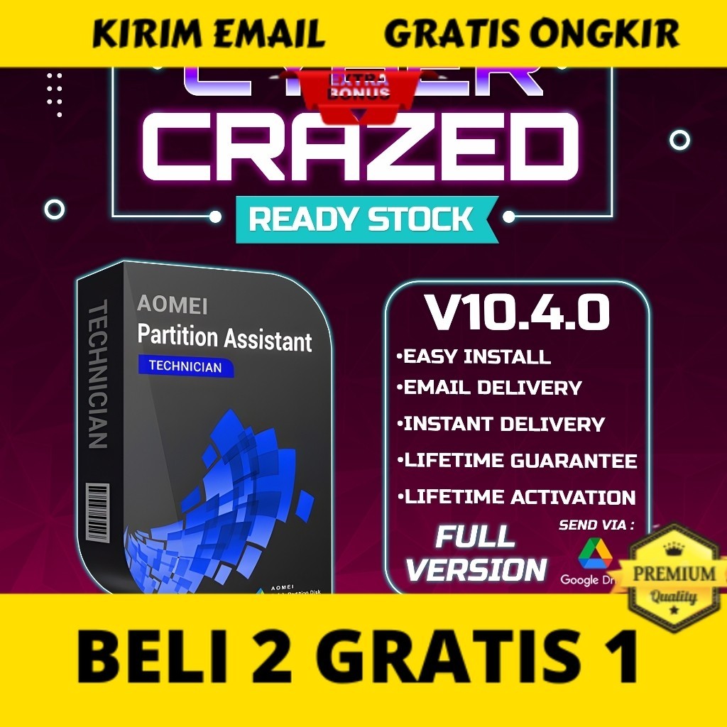 Jual 2025 AOMEI Partition Assistant Technician 2024 10.4.0 Full Version