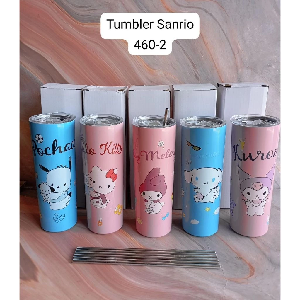 Mug Thermos Thumblr Kopi AMC Stainless Steel Model Karakter 600 Ml Viral / Termos sedotan Karakter Stainless 600ML | AutoStock
