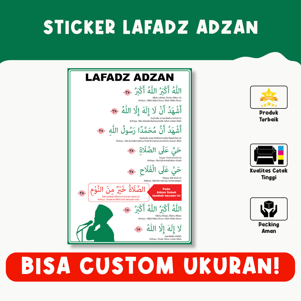 Jual Sticker Lafadz Adzan – Tahan Air, Vinyl Premium, Custom | Shopee ...