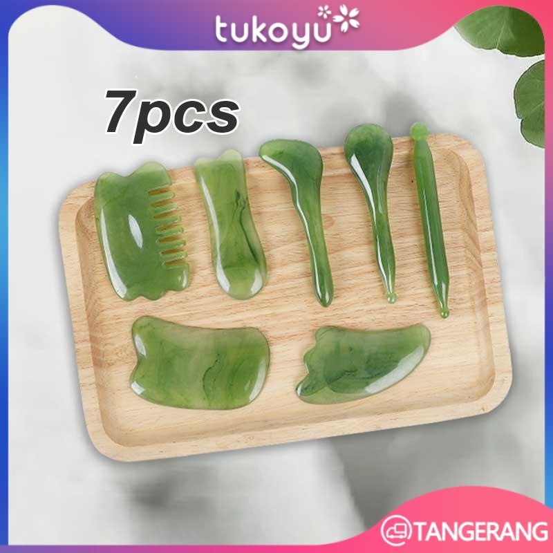 Jual Batu Giok Kesehatan GuaSha Board Transparent Facial Massage Alat ...