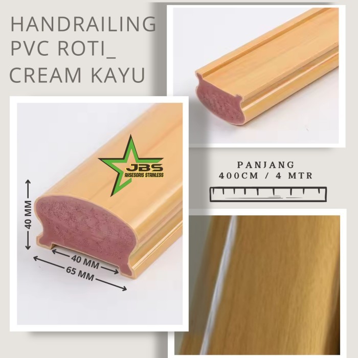 Jual KC27 HANDRAILING PVC CREAM KAYU - PEGANGGAN TANGGA MODEL ROTI ...