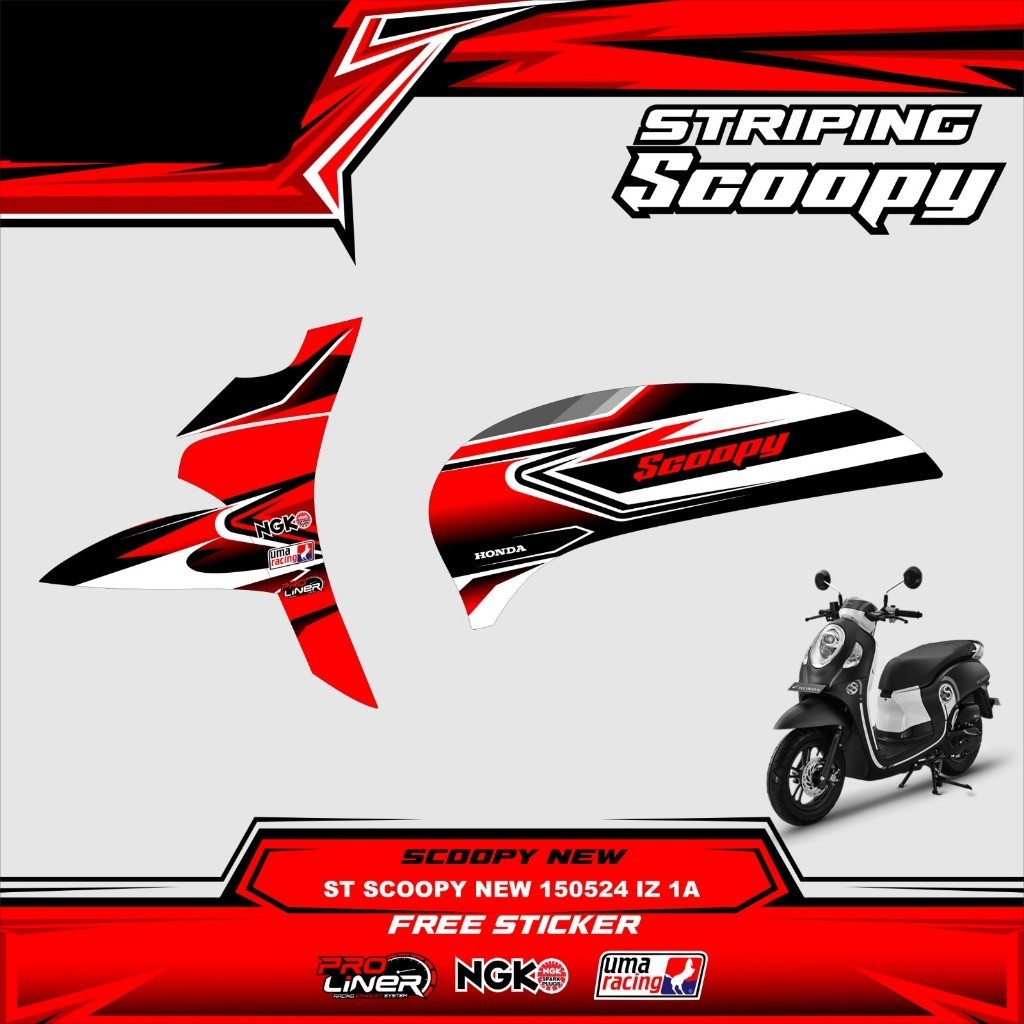 Jual Stiker Sticker Decal Stripping Striping Honda Scoopy New Ungu Iz Shopee Indonesia