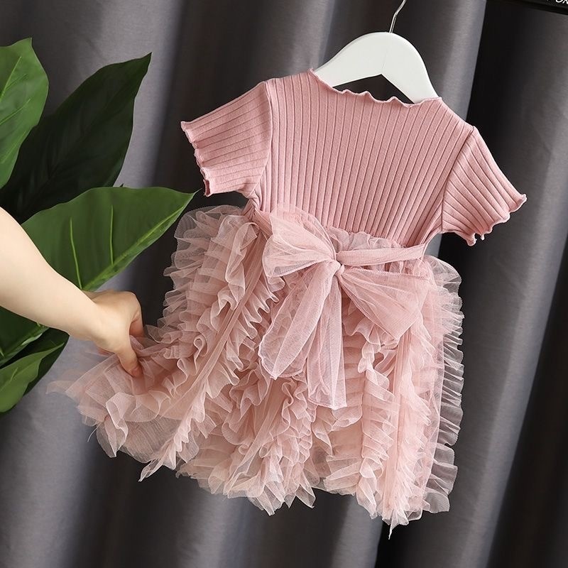 Jual [DUNIABABY] 0-7 Tahun Dress Rumbai Ubur Anak perempuan Gaun Pesta ...