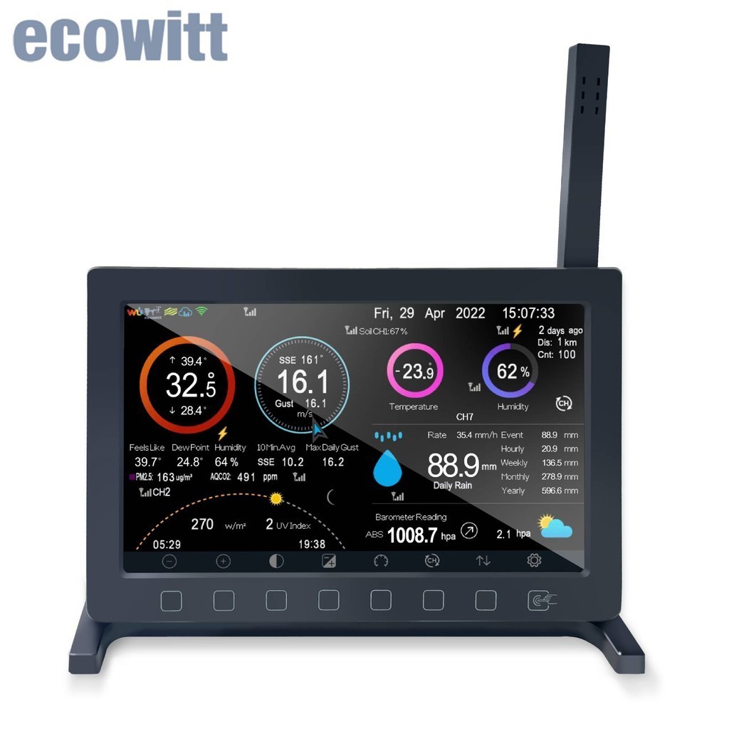 Jual Ecowitt HP2560_C 7'' TFT Wi-Fi Weather Station Display Console ...