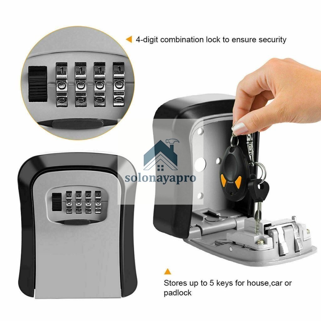 Jual Key Safe Box Outdoor 4 Digit Wall Mount Lock Kotak Kunci Dinding ...