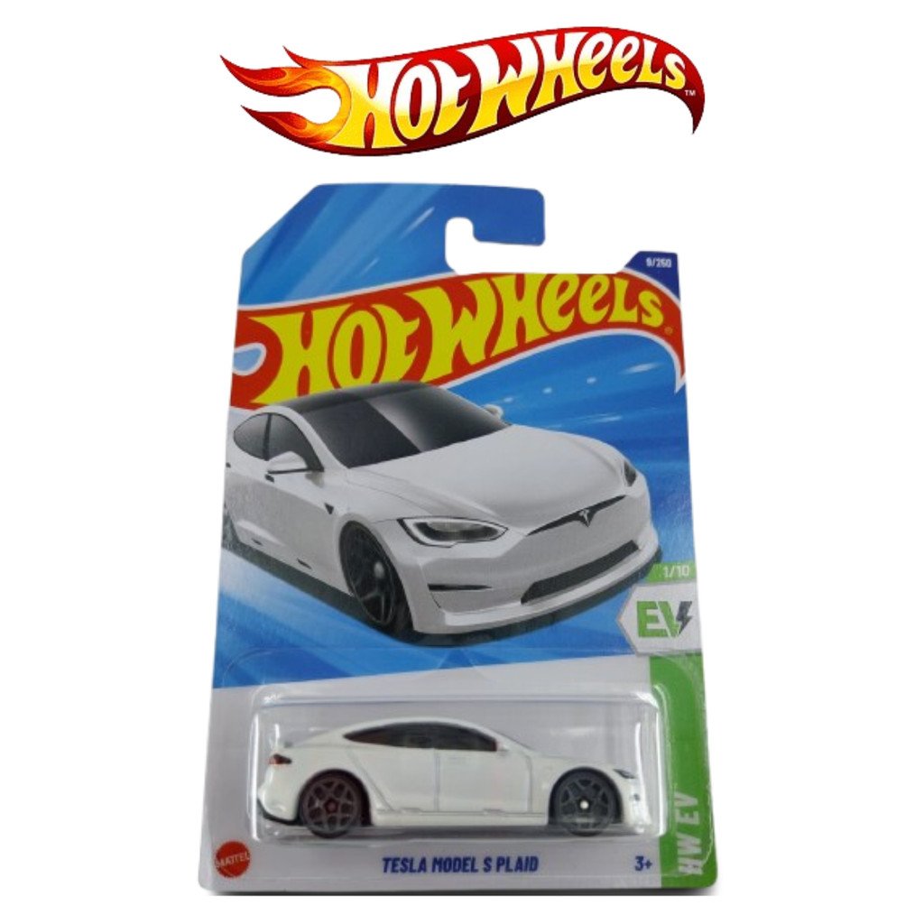 PUTIH Hot Wheels Tesla Model S Plaid White Lot E 2025 | Malaysia