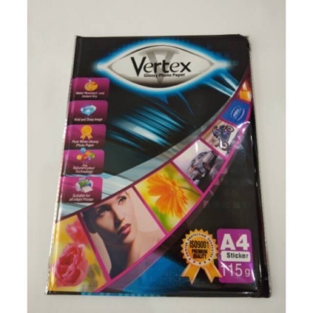 Jual Kertas Photo Stiker Vertex A4 115g / VERTEX Glossy Foto Paper ...