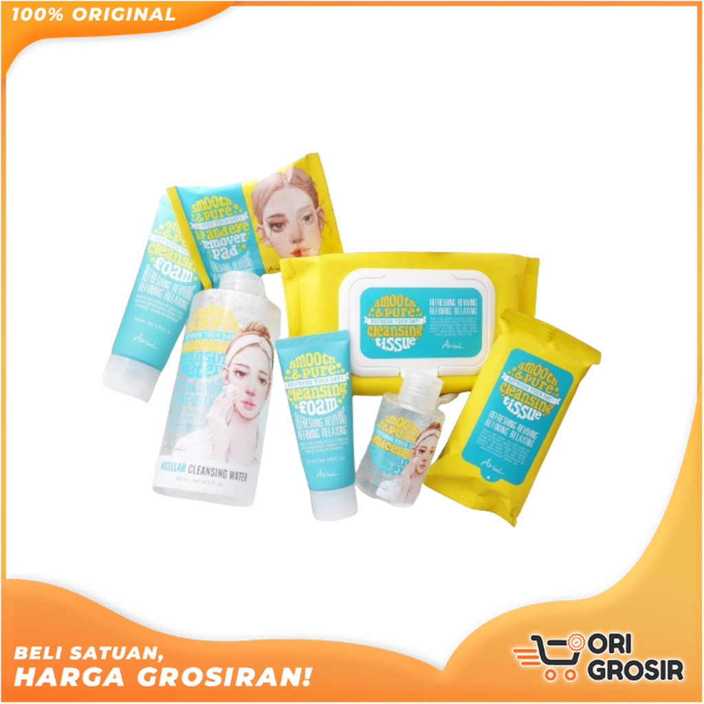 ORI Grosir  Ariul Smooth And Pure Cleansing Foam , Ariul Facewash / Micellar Cleansing Water / ariul Lip & Eye Remover Pads / ariul calming toner pad / ariul peeling toner pad / ariul cleansing tissue