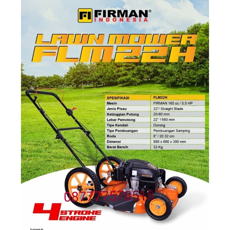 Jual Mesin Potong Rumput Dorong Firman Flm 22h Lawn Mower Firman Flm